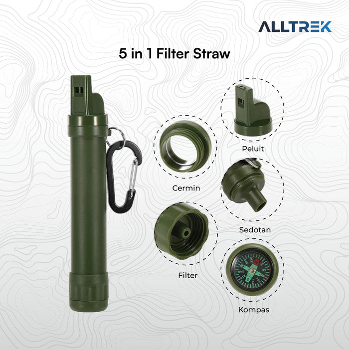 ALLTREK หลอดกรองน้ำ ATWFS-01 หลอดกรองเครื่องฟอกอากาศมัลติฟังก์ชั่น