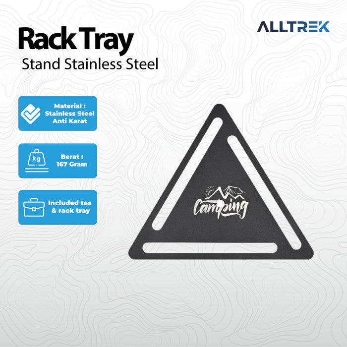 ALLTREK Rack Tray Stand Stainless Steel Stand Lamp Add On