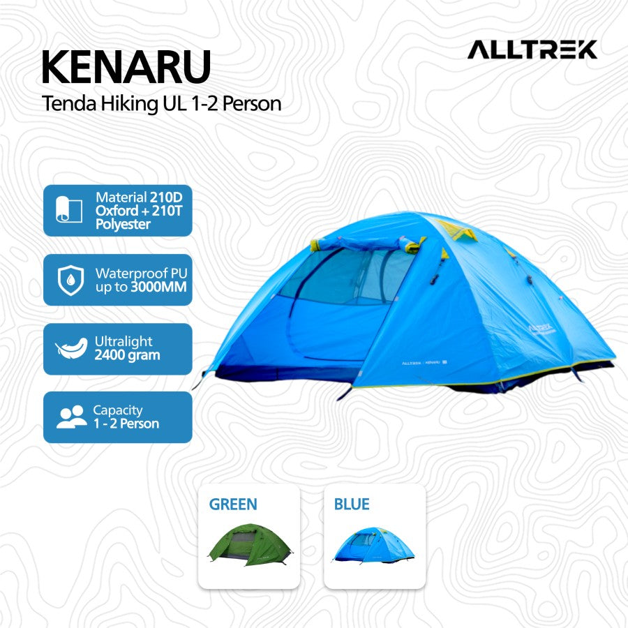 ALLTREK Tenda Hiking Ultralight KENARU 1-2 Person Camping Tent Double