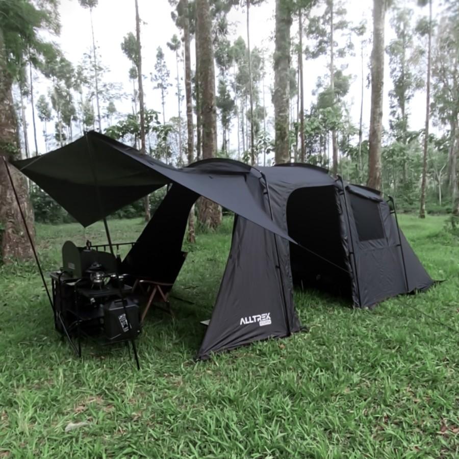 PREORDER - ALLTREK Tenda Camping ECLIPTA BLACK 4P Double Layer Waterproof Tent - BLACK