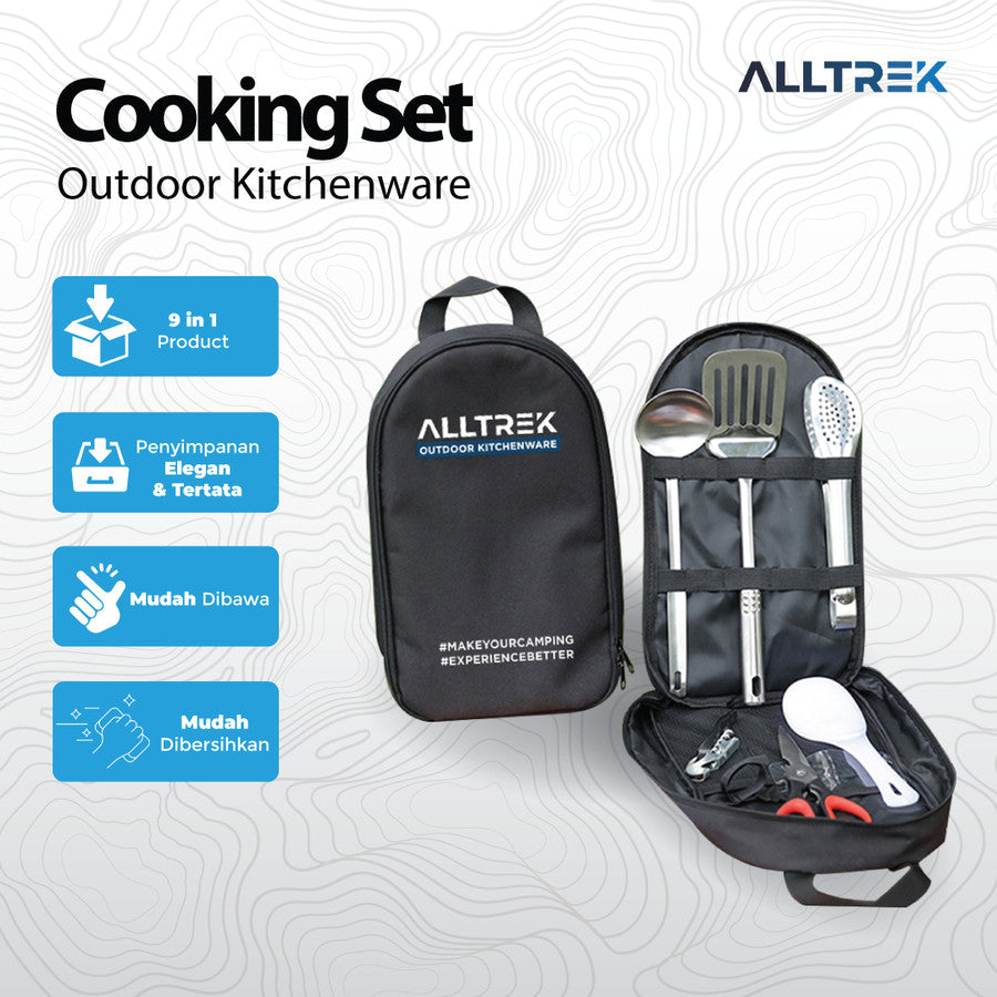 ALLTREK ชุดทำอาหารกลางแจ้งคุณภาพสูง Camping เครื่องมือทำอาหาร