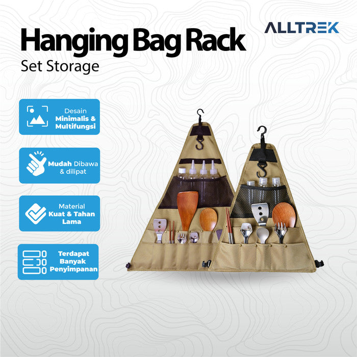 ALLTREK Hanging Bag Rack Triangular Cookware Set Storage - Large