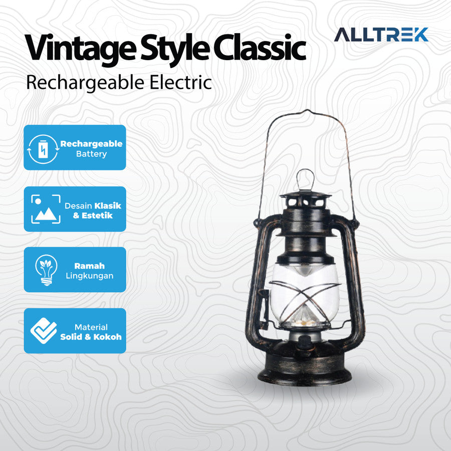 ALLTREK Lampu Outdoor Vintage Style Classic Rechargeable Elektrik