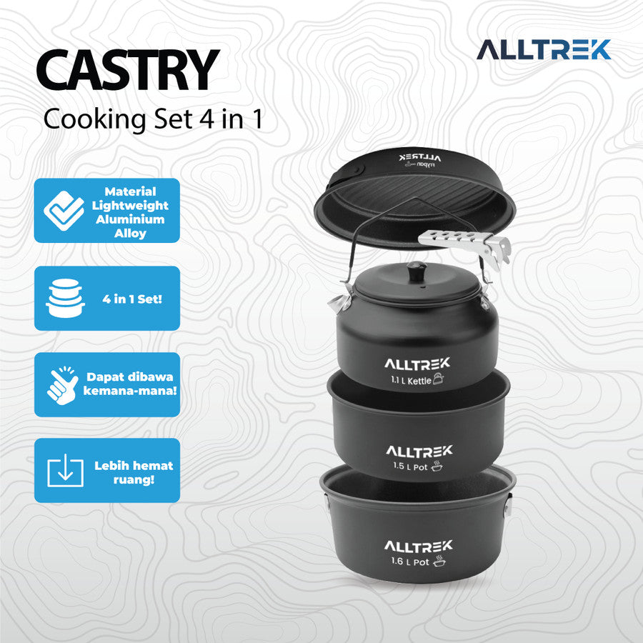 ALLTREK ชุดทำอาหาร CASTRY 4in1 อุปกรณ์ทำอาหารแบบพกพาสำหรับการตั้งแคมป์