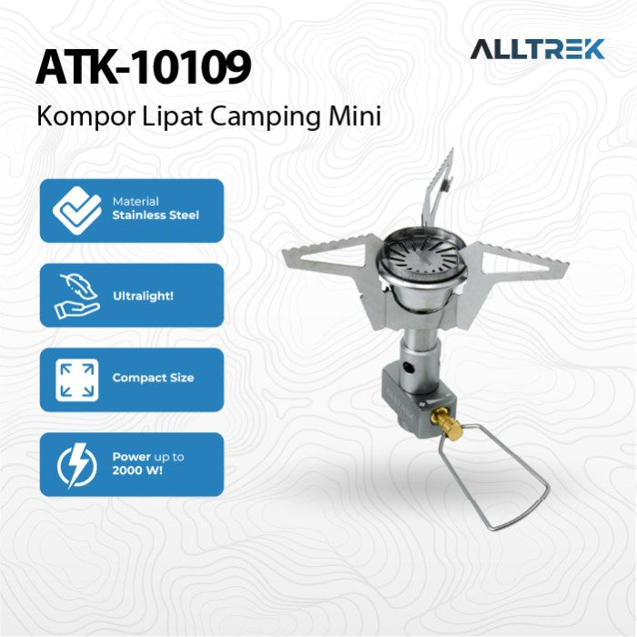 ALLTREK เตาพับขนาดเล็ก AT-K10109 เตาฉุกเฉินแบบพกพา Camping ถอดออกได้