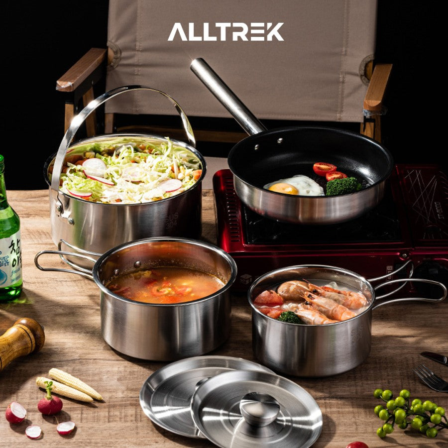 ALLTREK ชุดทำอาหารกลางแจ้ง 4in1 BRAISER เครื่องมือทำอาหารแคมป์ขนาดใหญ่