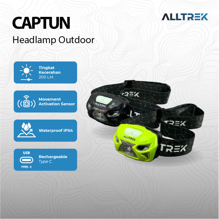 ALLTREK ไฟหน้า CAPTUN Hiking &amp; Camping LED แบบพกพา