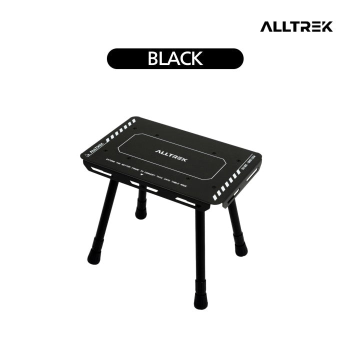 ALLTREK Folding Table Camping Dual Purpose Camping Chair Outdoor - Black