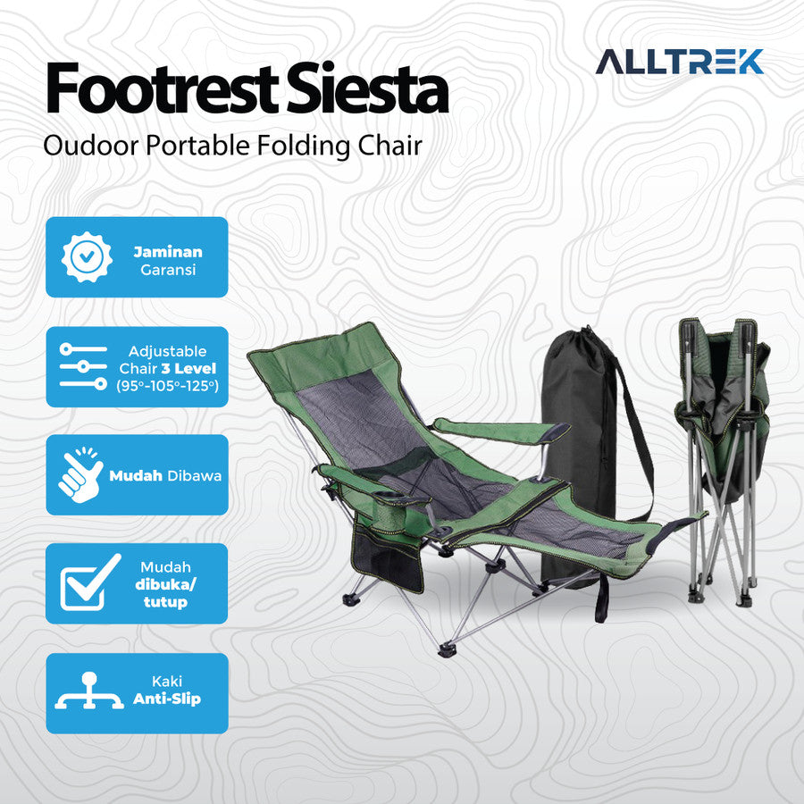 ALLTREK SIESTA เก้าอี้พับพักเท้ากลางแจ้งแบบพกพา