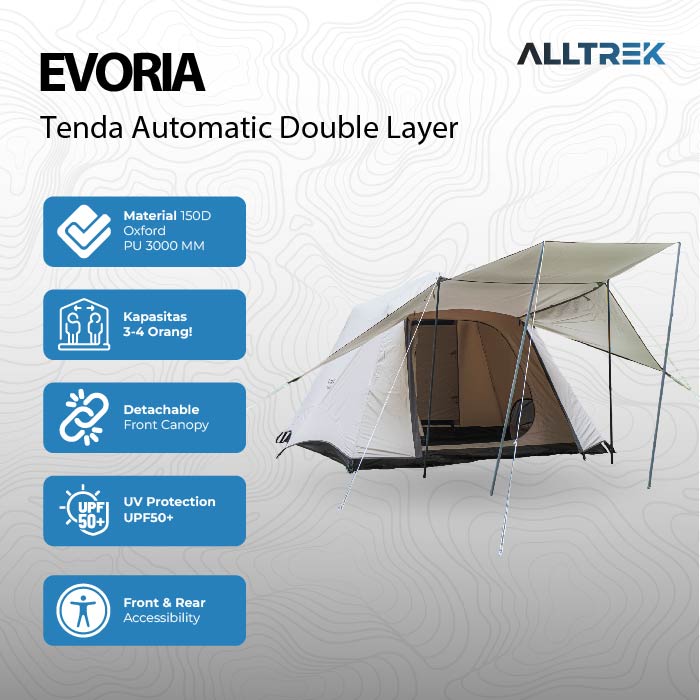 PREORDER - ALLTREK Tenda Camping EVORIA Automatic Tent Double Layer 3-4 Person