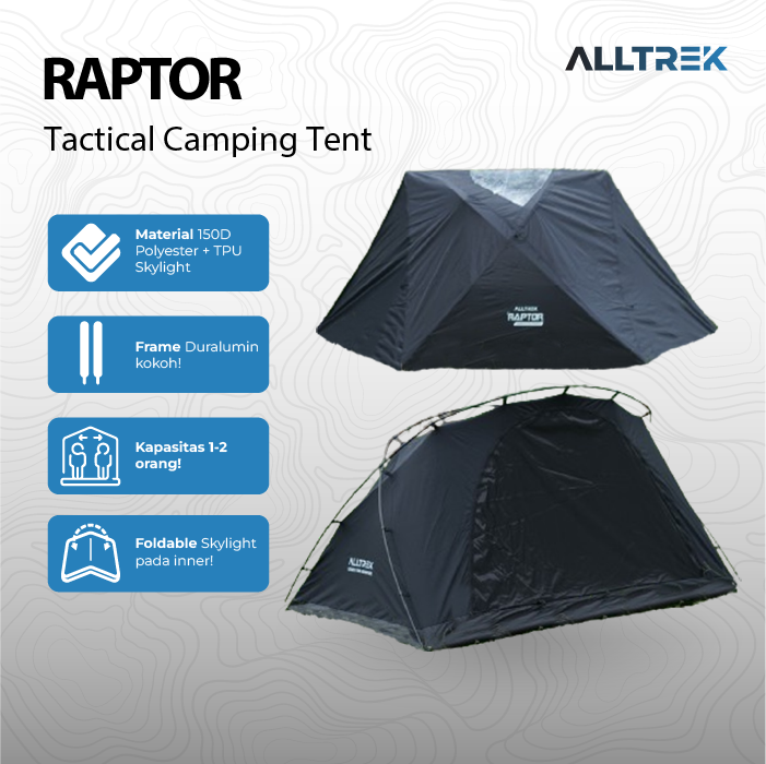 ALLTREK Tenda Camping RAPTOR Double Layer Kangaroo Tent 1-2 Person