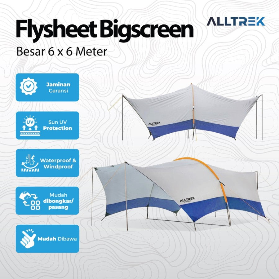 ALLTREK Flysheet Bigscreen Camping Besar 6*6meter Anti UV Multifungsi