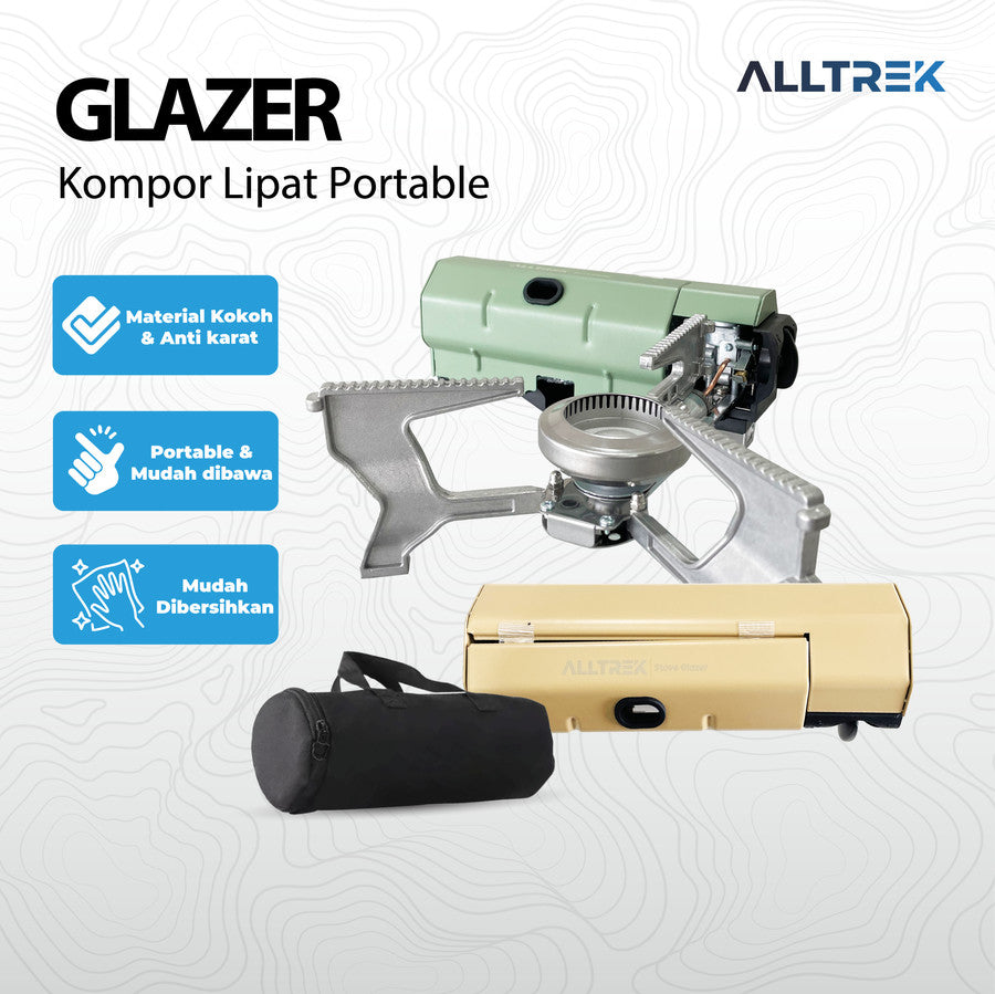 ALLTREK เตาพับ GLAZER เตาแก๊สแบบพกพา หม้อต้มน้ำดับเพลิง