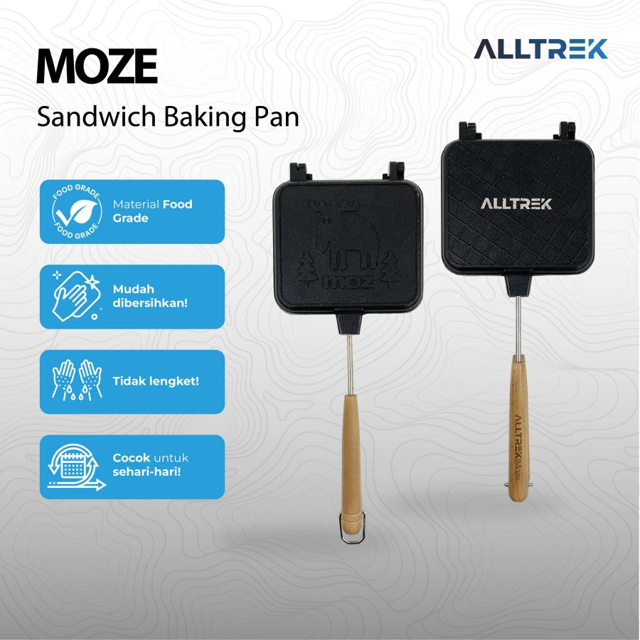 ALLTREK Sandwich Baking Pan MOZE Pemanggang Roti Anti Lengket Outdoor