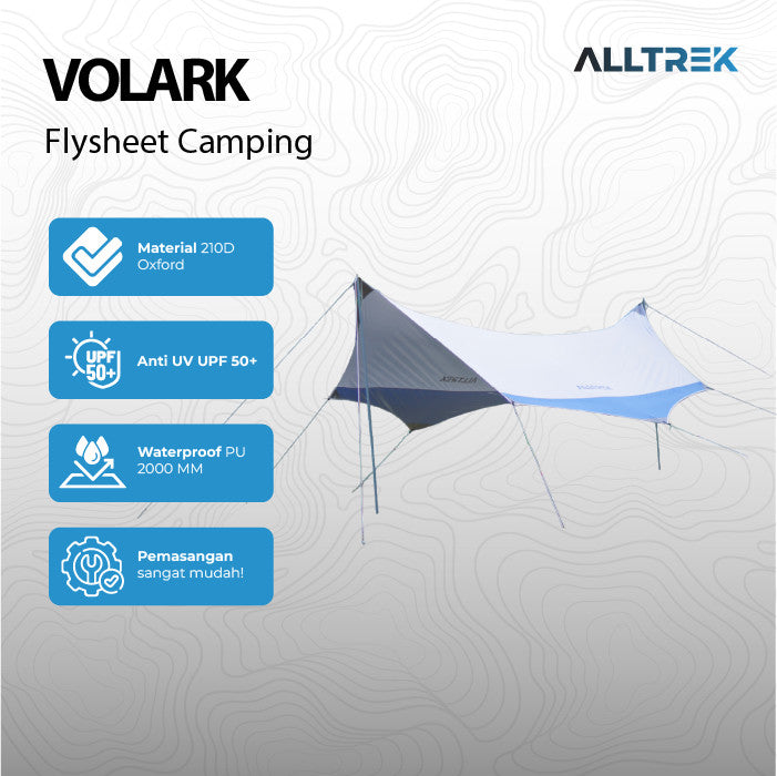 หลังคาฟลายชีท ALLTREK VOLARK การตั้งแคมป์แบบพกพาป้องกันรังสียูวีสำหรับหลายคน