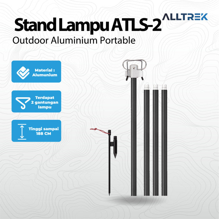 ALLTREK Stand Lamp Ground ATLS-2 Camping Tiang Lampu Outdoor - Coffe