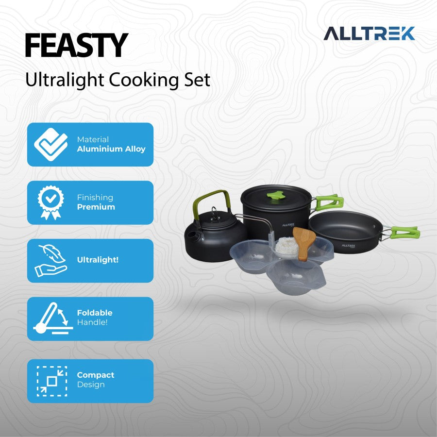 ALLTREK Cooking Set Camping 9in1 FEASTY Alat Masak Outdoor Hiking