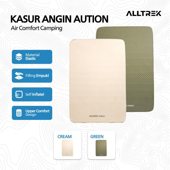 ALLTREK Matras Kasur Angin AUTION Air Mattress Comfort Foam Camping - Single Green