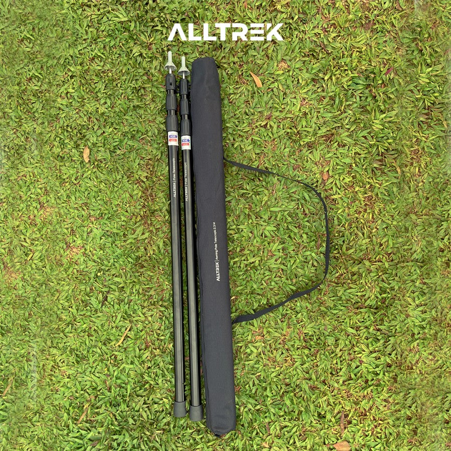 ALLTREK เสากันสาดเต็นท์เสาฟลายชีตกลางแจ้งแบบยืดไสลด์ 2.3 ม