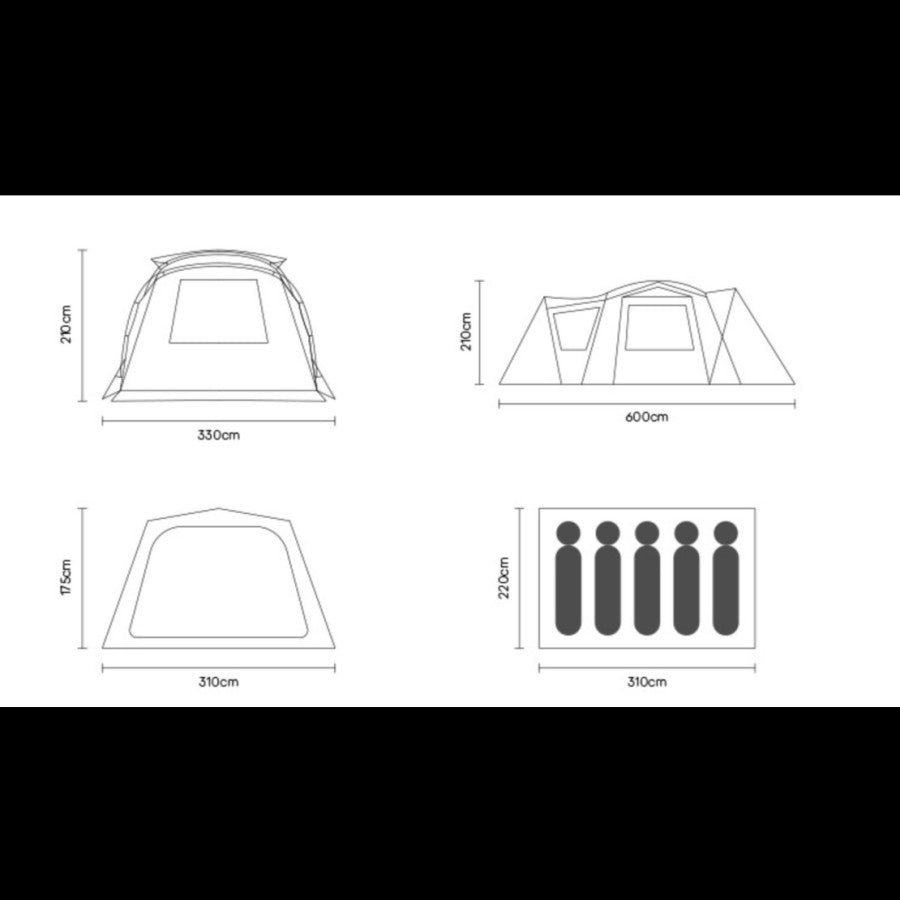 PREORDER - ALLTREK Tenda Camping AZTECA Tunnel 5P Triple Layer Waterproof Tent