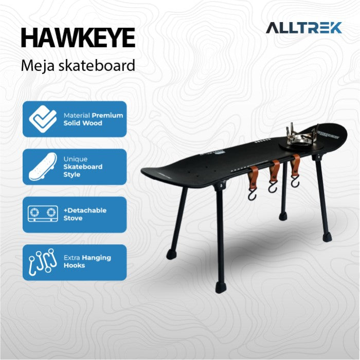 ALLTREK Camping โต๊ะสเก็ตบอร์ด HAWKEYE โต๊ะพับแบบพกพากลางแจ้ง