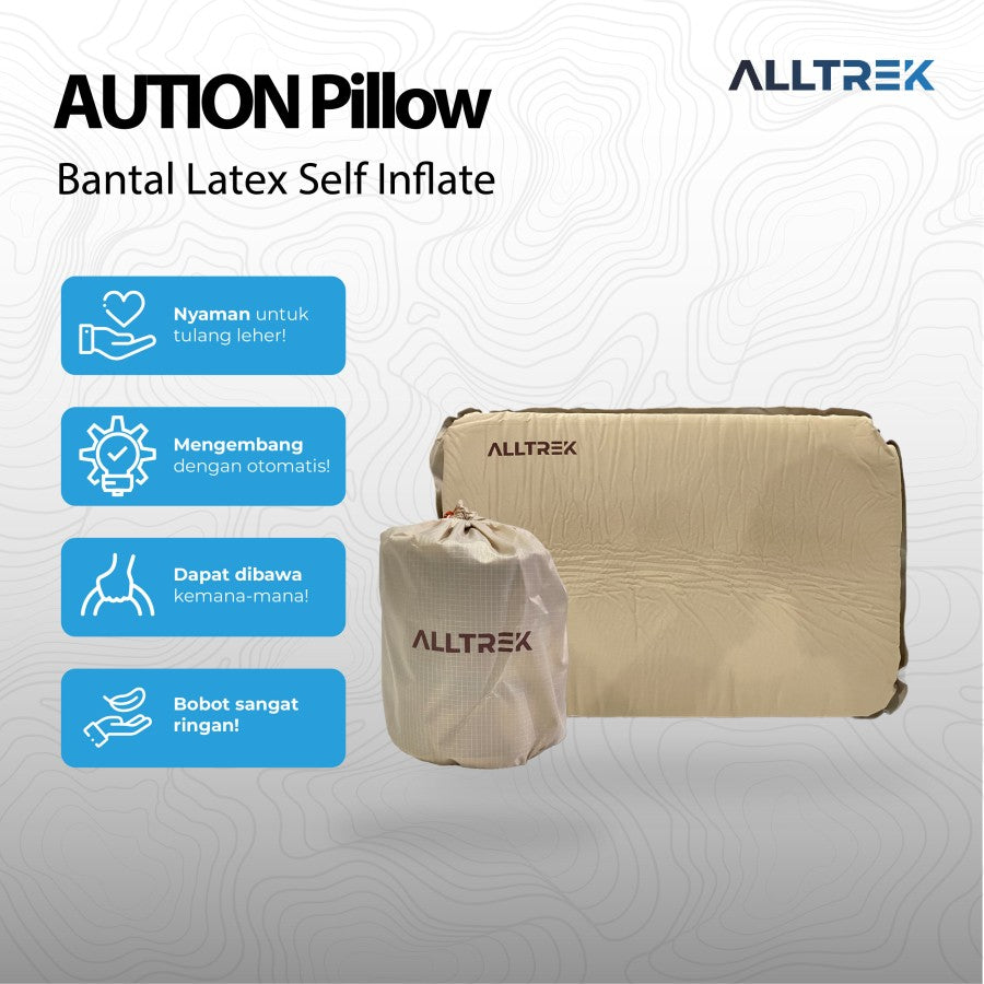 ALLTREK Bantal Tidur Angin AUTION Self Inflate Pillow Foam Portable