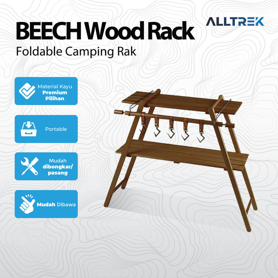 ALLTREK Rak Kayu BEECH Outdoor Foldable Portable Family Camping