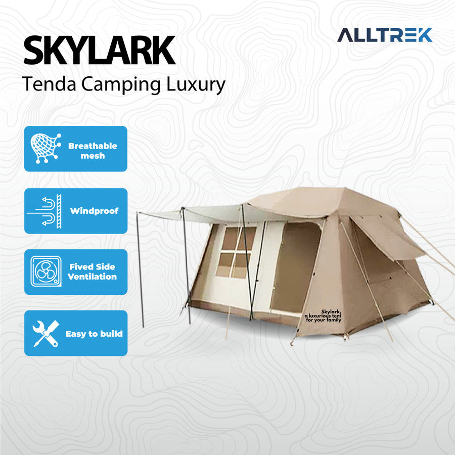 ALLTREK เต็นท์แคมป์หรู SKYLARK 2 ชั้น 2 ห้อง 1 โถง