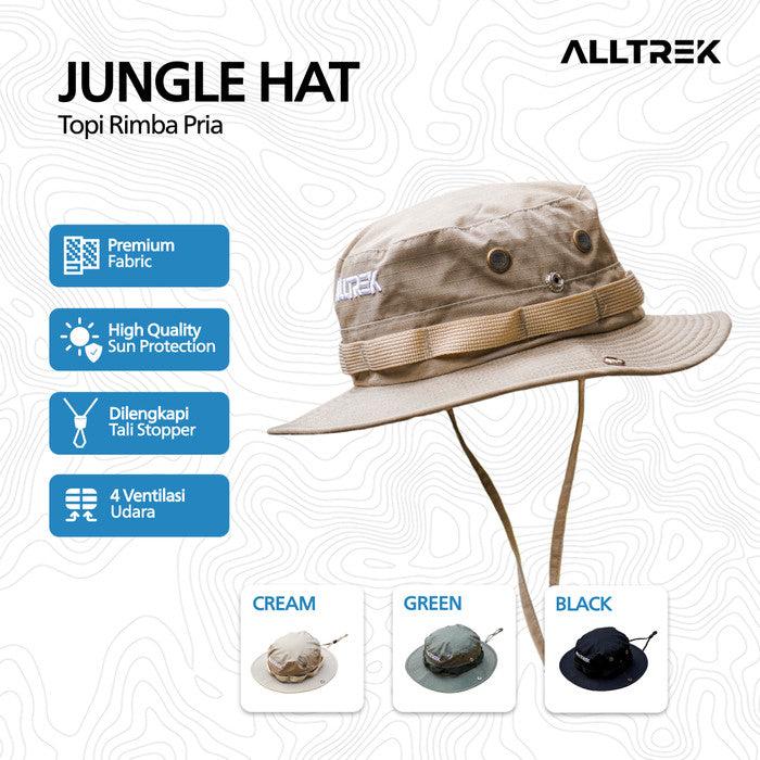 ALLTREK Jungle Hat หมวก Jungle หมวกป้องกันแสงแดดกลางแจ้งสำหรับผู้ชาย