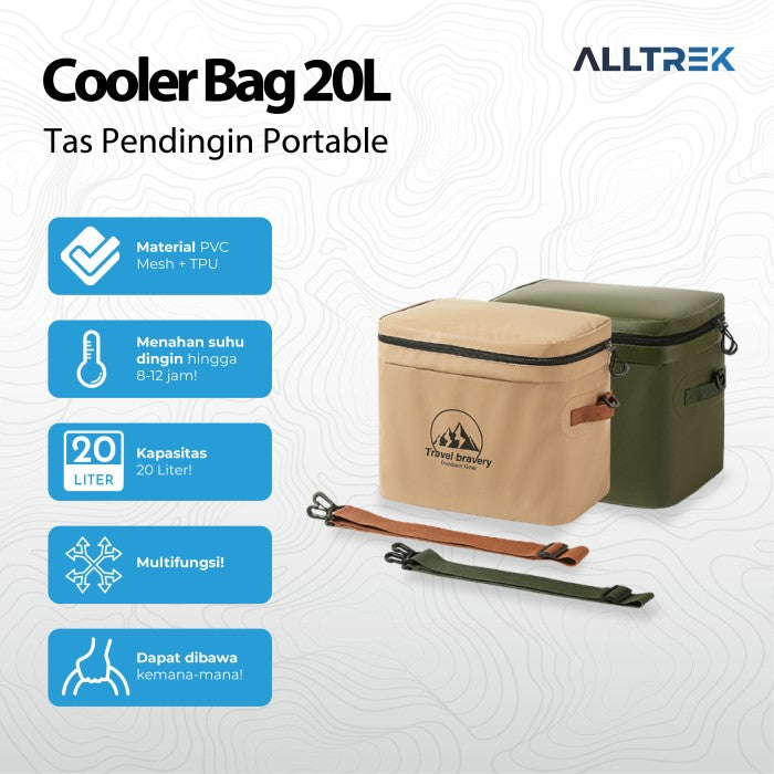 ALLTREK Cooler Bag 20L Cool Box Tas Pendingin Portable Camping Outdoor - Army Green