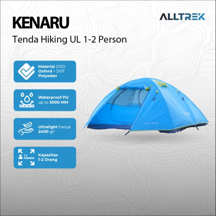 PREORDER - ALLTREK เต็นท์เดินป่าน้ำหนักเบาเป็นพิเศษ KENARU เต็นท์แคมปิ้งสำหรับ 1-2 คน 2 คน