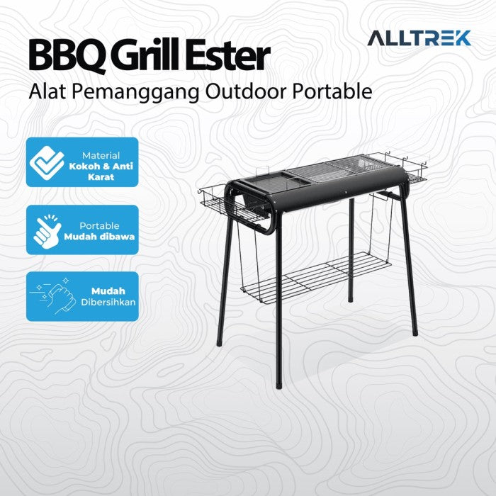 ALLTREK Set Alat Pemanggang BBQ Grill ESTER Outdoor Portable - Full Set