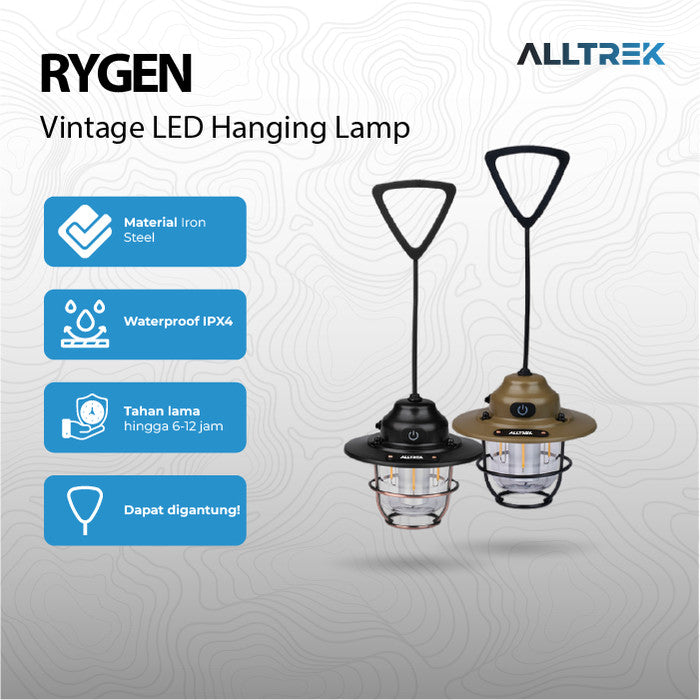 ALLTREK Hanging Lamp Vintage RYGEN Lampu Gantung LED Rechargeable - Khaki