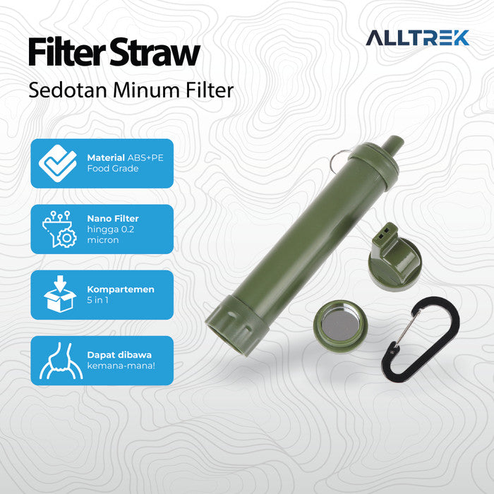 ALLTREK Water Filter Straw ATWFS-01 Sedotan Filter Purifier Multifungs