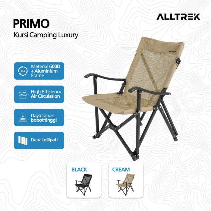 ALLTREK Kursi Lipat Outdoor PRIMO Comfortable Camping Glamping Luxury - Cream