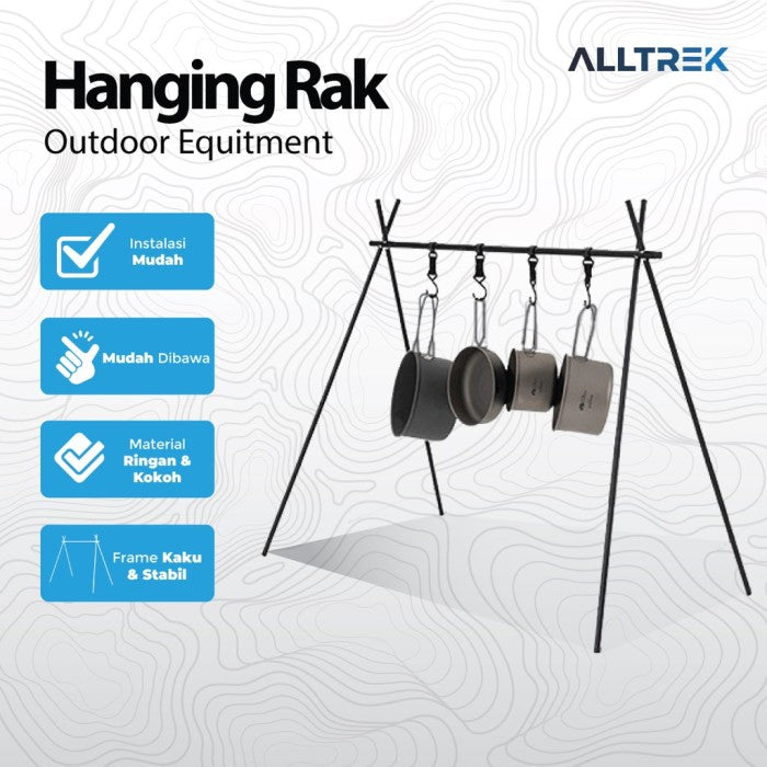 ALLTREK Folding Hanging Rack Barang dan Alat Masak Rak Lipat Outdoor - Storage Small