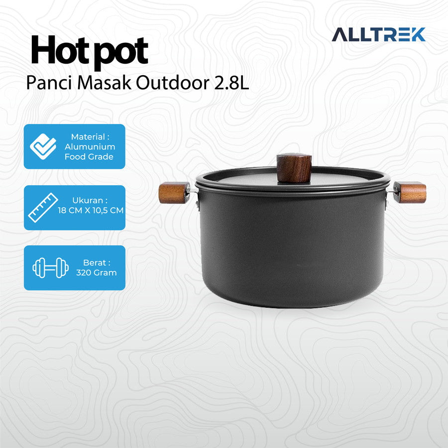 ALLTREK Panci Masak Outdoor 2.8L Hot pot Camping Portable