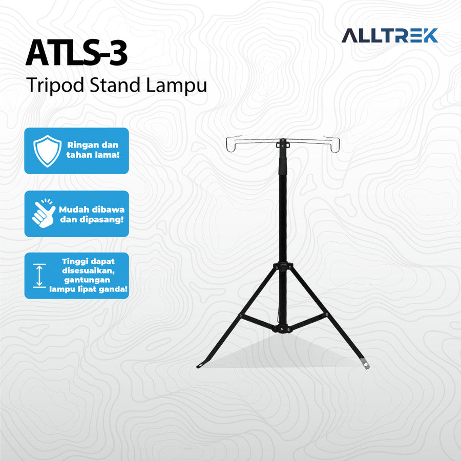 ALLTREK โคมไฟตั้งโต๊ะขาตั้งกล้อง ATLS-3 Camping เสาไฟกลางแจ้ง