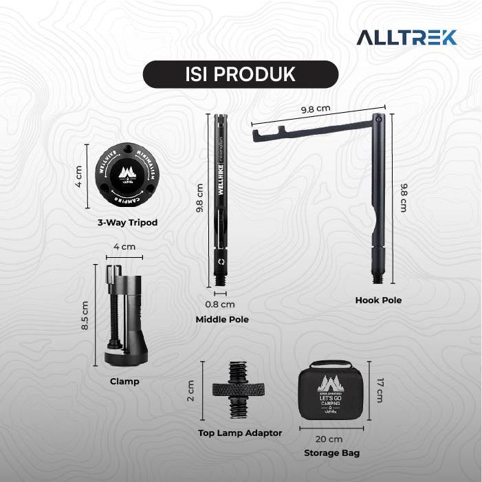 ALLTREK Stand Lamp 3 Mode ATLS-4 Camping Tiang Lampu Outdoor