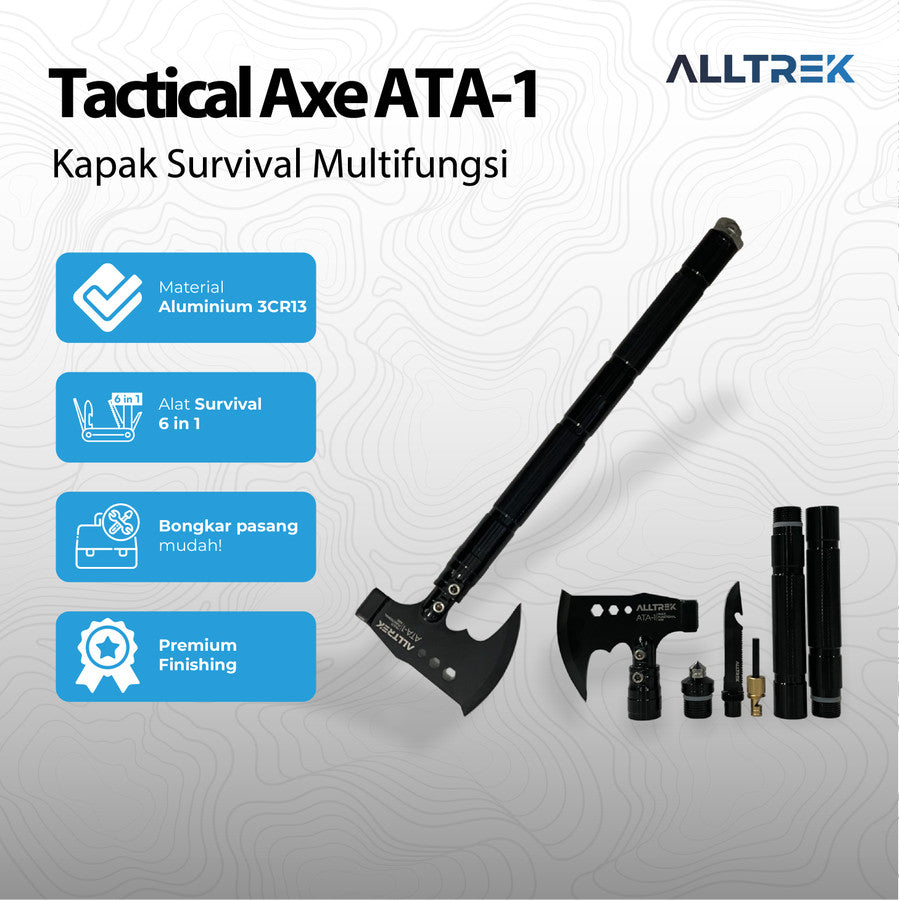 ALLTREK ขวานมัลติฟังก์ชั่น ATA-1 ยุทธวิธีขวาน Survival Camping