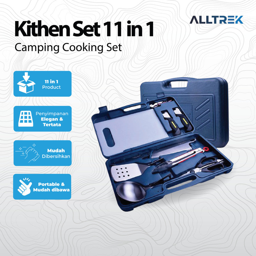 ALLTREK Kitchen Set Koper Portable Mobile Camping 11 in 1