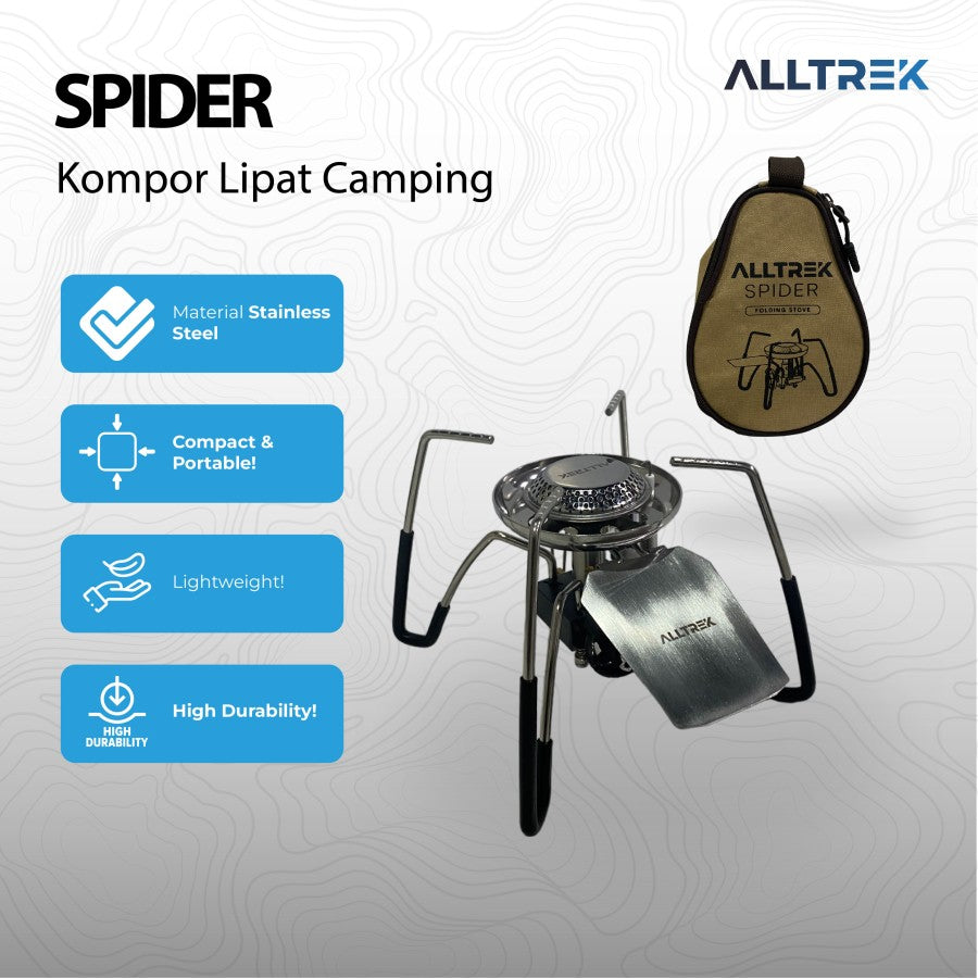 ALLTREK เตาแคมปิ้งพับได้ SPIDER เตาแก๊สกลางแจ้งแบบพกพา