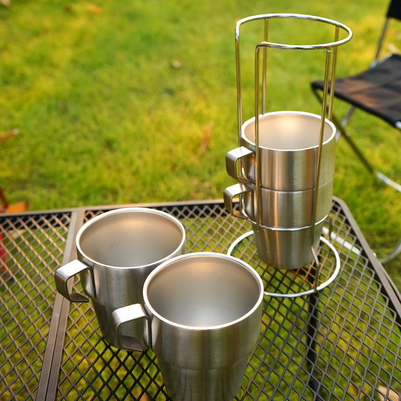 ALLTREK แก้วน้ำสแตนเลส Camping Mug 300ML 4 ชิ้น YU044 Silver Series