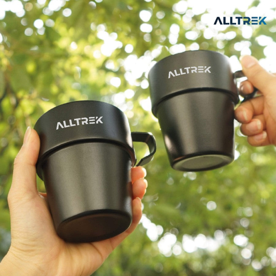 ALLTREK Stainless Cup Camping Mug 300ML 4ชิ้น Black Series