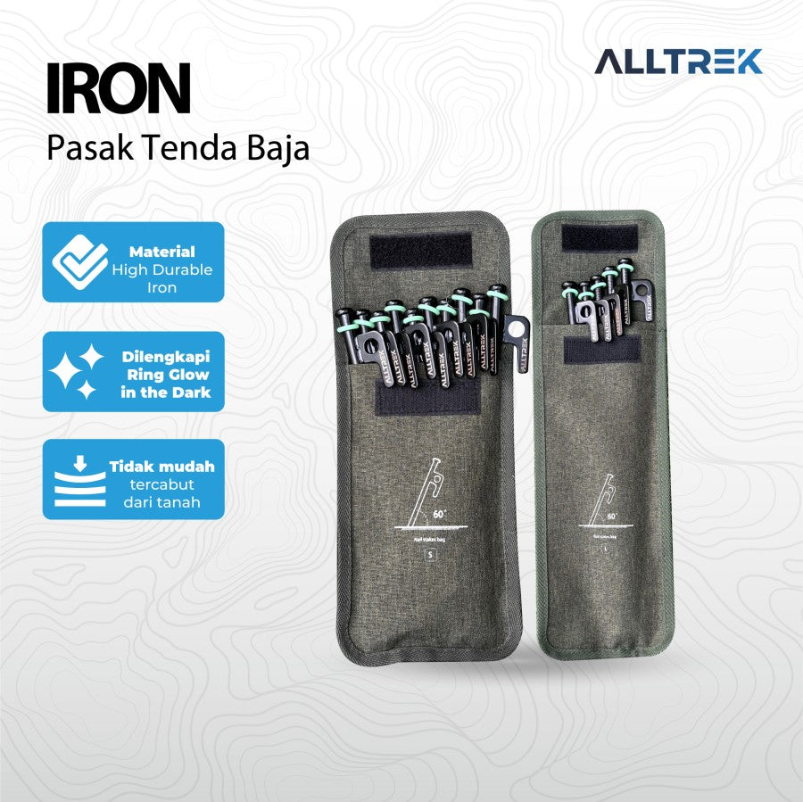 ALLTREK หมุดเต็นท์สำหรับตั้งแคมป์ IRON Ground Nail เรืองแสงในที่มืด