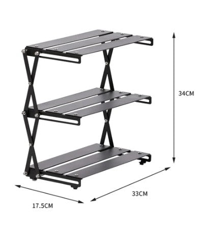 ALLTREK Folding Rack Table Black Rak Lipat Meja Multifungsi