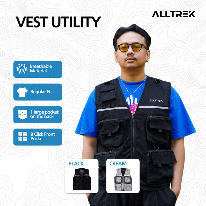 ALLTREK Vest Utility Tactical Rompi Pria Outdoor