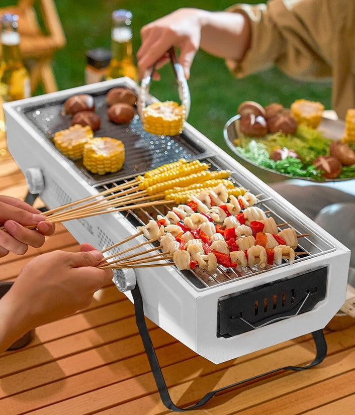 ALLTREK Set Alat Pemanggang BBQ Grill SMOKED WHITE Outdoor Portable