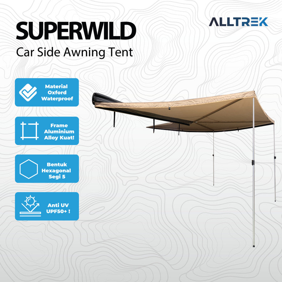 ALLTREK เต็นท์กันสาดข้างรถ SUPERWILD รูปห้าเหลี่ยม