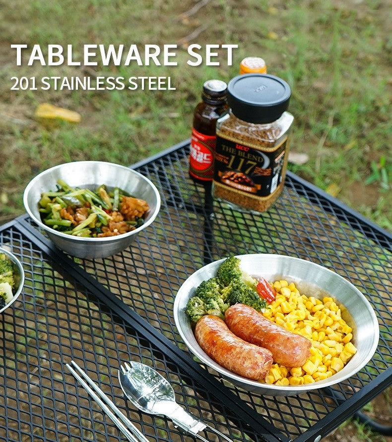 ALLTREK Tableware Family Pack 22 ชิ้นชุดตั้งแคมป์กลางแจ้งแบบพกพา